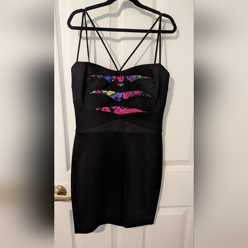 NWT Noam Hanoch Vintage Black Little Dress Strappy size 2